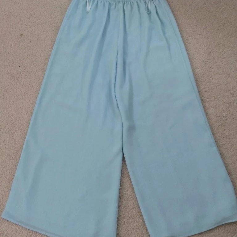 Drapers & Damons flowy pants womens size PM petite medium aqua blue polyester