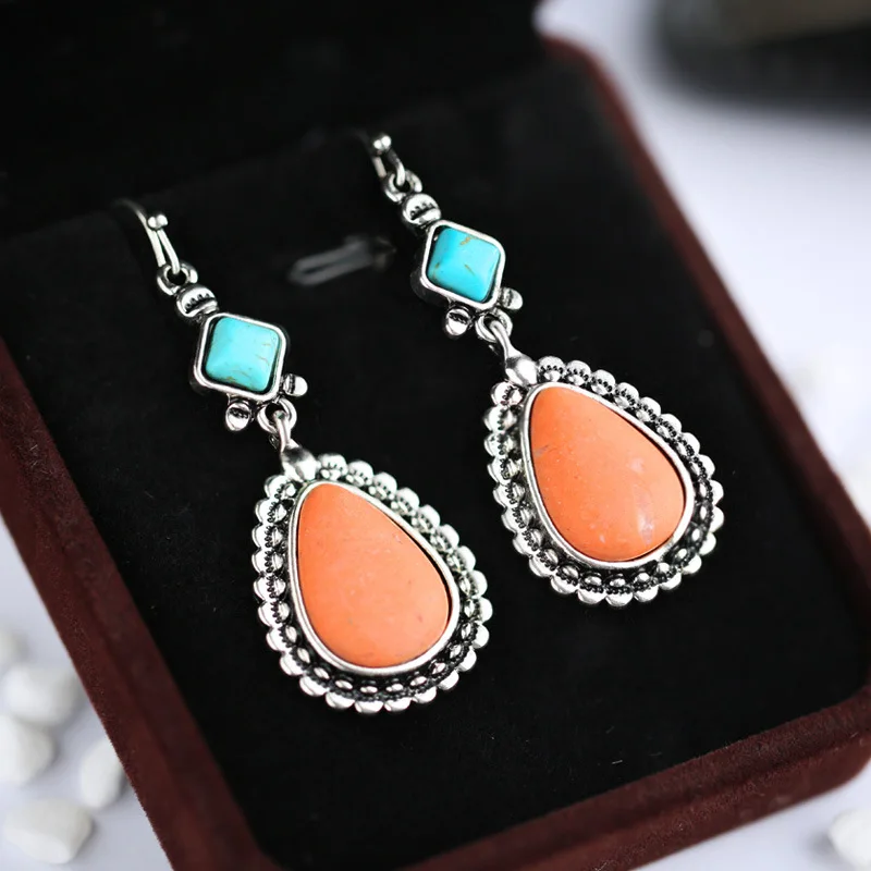 

Vintage Ethnic Dangle Drop Earrings for Women Female Annviersary Bridal Party Wedding Jewelry Ornaments Accessories