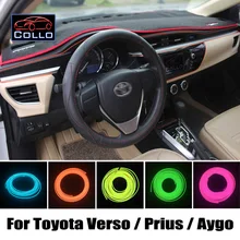 Консоли автомобиля Декоративные Полосы/9 М EL Провода Для Toyota Verso/E’Z/Sportsvan/Prius/Aygo/Автомобиль Романтическую Атмосферу лампы