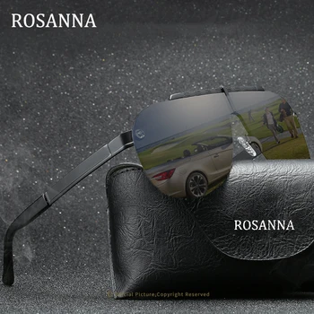 

ROSANNA Fashion Rimless Polarized Sunglasses Men Driving Goggles Polarizer Lens Sun glasses Male Vintage Rectangle Eyewear UV400