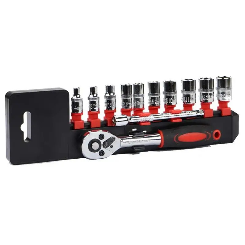

12pcs Wrench Socket Set Hardware Vanadium Repairing Kit Tools Chrome-vanadium Steel Ratchet Wrench Socket Spanner Hardware Set