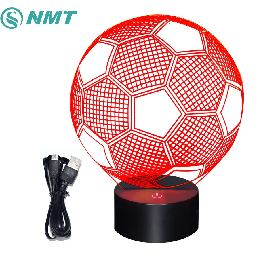 

3D Football Led Night Light USB Charging Touch Swith Desk Led Light RGB colorful luminary for Home and Chridren's Room