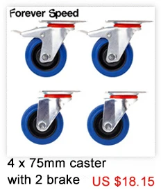 4pcs 75mm Heavy Duty 200kg Swivel Castor Wheels Trolley Furniture Chair Caster Rubber Brake Trolley Wheel ruedas para mueble