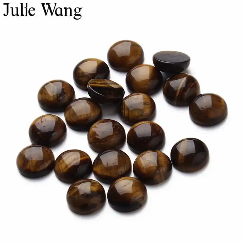 Julie Wang 10 шт. 14/18 мм кабошоны из коричневого камня с плоским основанием