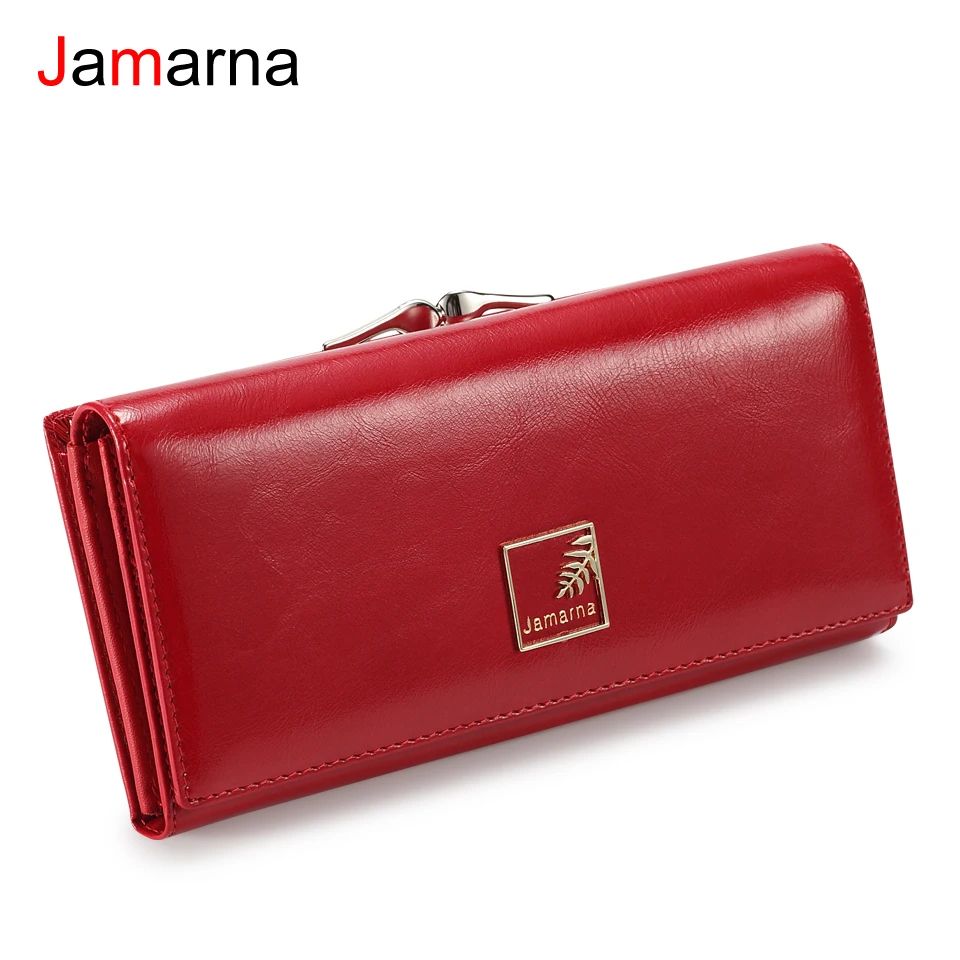 Jamarna Wallet Female PU Magnetic Buckle Coin Purse Clasps Purse Red Wallet Women Long Clasps ...