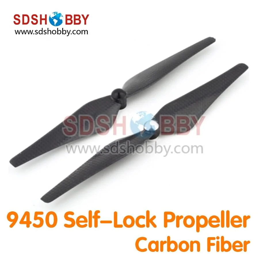 1 Pair 9450 Carbon Fiber Propellers Self Lock Self Tighten Propellers With Self Locking Nuts For DJI Phantom 2/3
