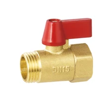 Латунь DN15 мини Медь шаровой кран прямой клапан воды клапан 1/2 дюйма резьба и наружная резьба водонагреватель