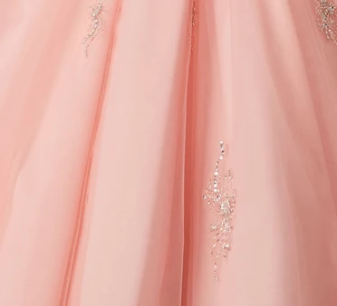 pink Платье из тюля без рукавов, длиной до пола, украшенное бисером и кристаллами, vestido 15 anos curto vestidos de fiesta de 15 Quinceanera - Цвет: pink