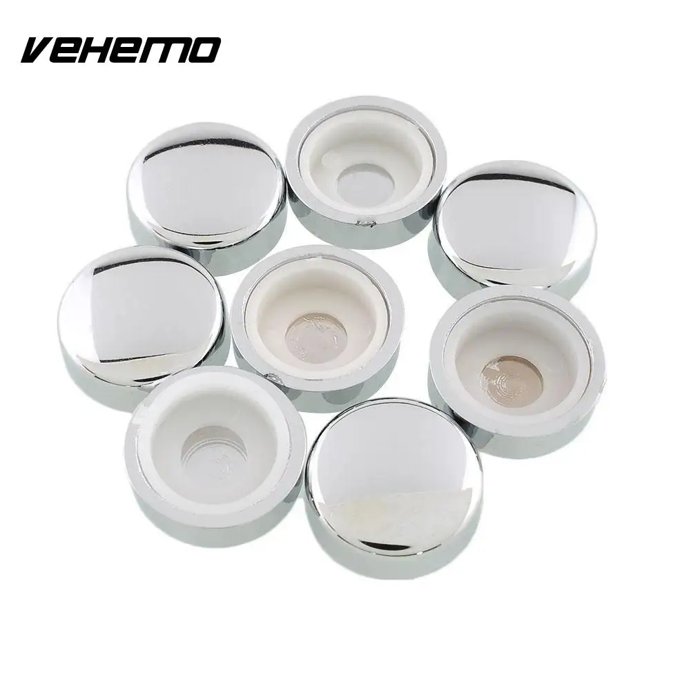 

8pcs White Chrome Caps License Plate Tag Frame Screw Nut Covers Adapter Rings License Plate Frame Bolt Nut Bolt Head Cover Cap