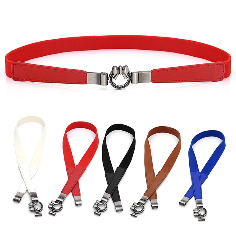 

Women Belts bright PU Leather Metal Buckle Adjustable belt Ladies thin black Waist strap Belt Waistband for Dress