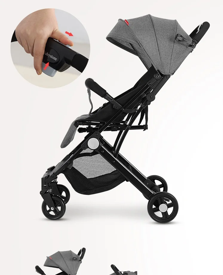 Портативная Складная легкая Детская коляска Коляска-коляска, садится в самолет, плоская прокладка, подходит для новорожденных 0-3 лет