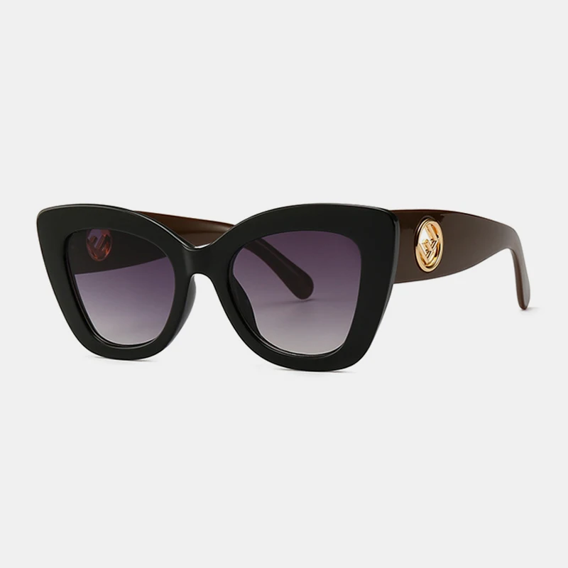 Королевская девушка кошачий глаз женские Солнцезащитные очки женские солнцезащитные очки известный бренд дизайнерские сплав простые очки Oculos De Sol Feminino SS236 - Цвет линз: C6 Brown-Gray