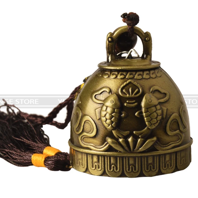 Feng shui Buddhism Copper Bell Religious Wind Bell Buddha Home Hanging Decoration Blessing for Luck Wind Chime Car Decor Crafts 3