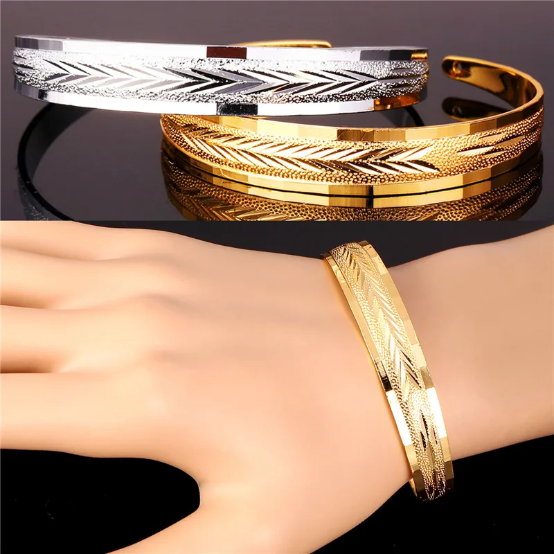 

Collare Bracelet New Luxury Bangles Fashion Jewelry Women Gift Gold/Silver Color Wholesale Cuff Bracelets Bangles H415