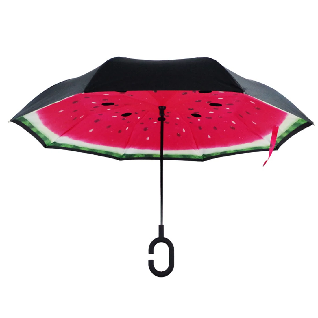 

Automobile Umbrella Reverse Umbrella C Shape Double Layer Watermelon Pattern Umbrella Rain Gear Fashion Personality