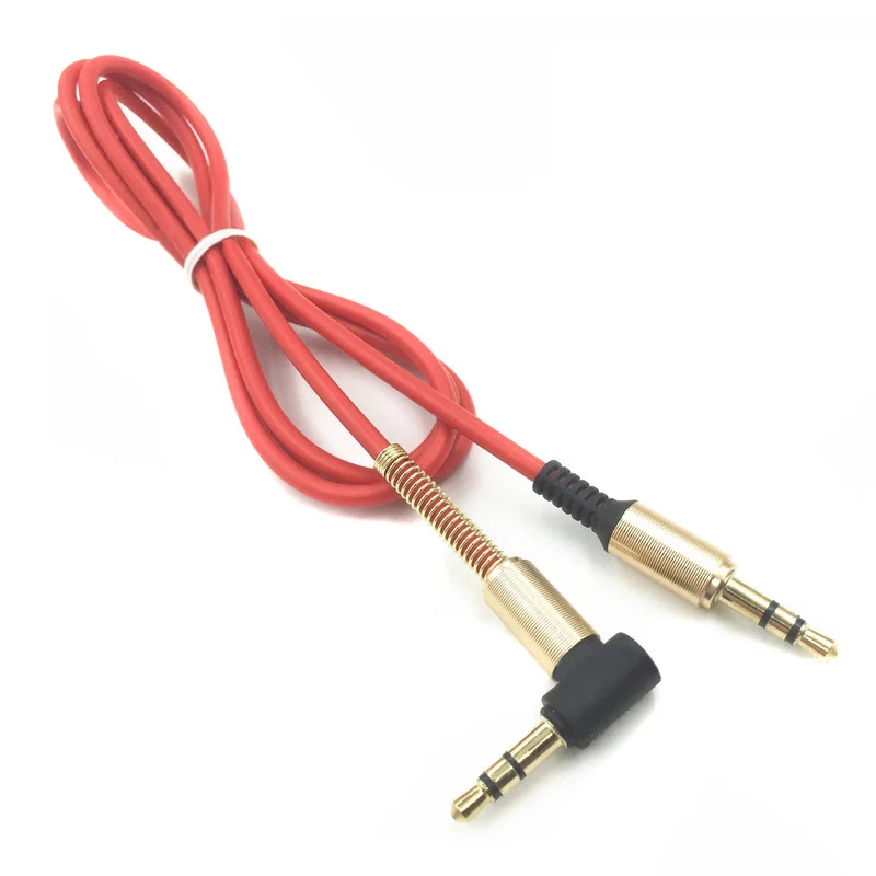 1pc 3.5mm Jack Audio Cable 3.5 Male to Male Right Angle Car Aux Auxiliary Audio Cable Cord Supports Phone PC 8Colors Mayitr