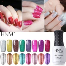 HNM, 8 мл, блестящий неоновый блеск, Платиновый УФ-гель для ногтей, блестящий светодиодный лак для ногтей, стойкий лак, лак для маникюра, базовый цвет