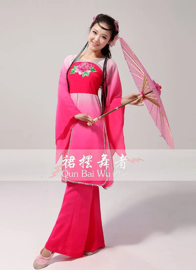 Chinese Classical Dance Costume Fairy culottes stage pink Gradient costume Hanfu elegant dance ancient poetry dance clothing