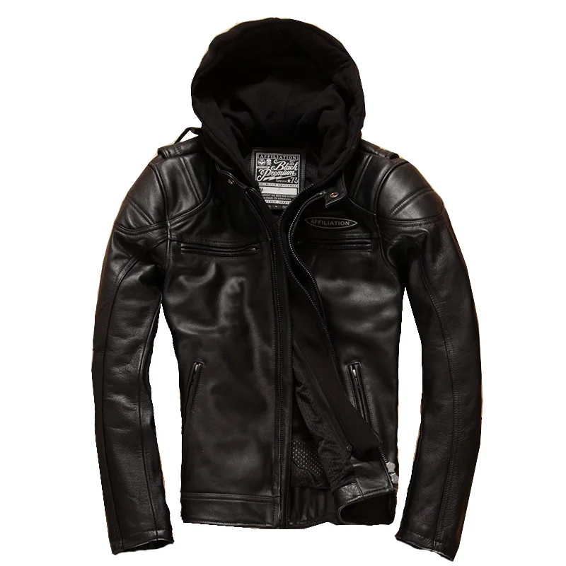 Épaisse Motard Veste En Noir Taille Moto Fit Vachette D'hiver Manteau Cuir Hommes 4xl Gratuite Grande Black Slim De Véritable Livraison 2019 zpqUGSMV