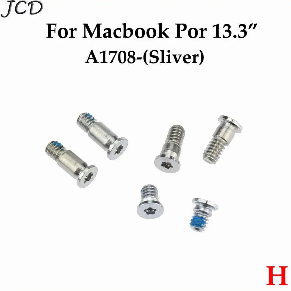 JCD чехол для компьютера, задняя крышка, винты для MacBook Pro 1" 15" A1278 A1398 A1425 A1706 A1707 A1708 для MacBook Air A1370 - Цвет: H-A1708 sliver
