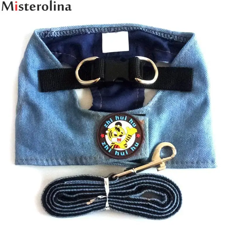 Buy Puppy Dog Harness Leash Vest Denim Pet Dog