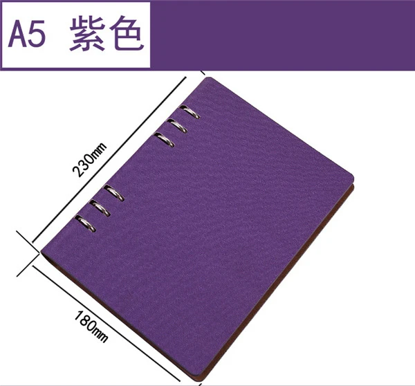 А5 Dokibook спиральный кожаный чехол для записной книжки Органайзер блокноты для записей логотип записные книжки на заказ и планировщик - Цвет: purple