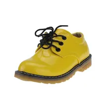 MSMAX/детская обувь из лакированной кожи для мальчиков и девочек дышащие мягкие ботинки martin на шнуровке детские кроссовки для школы повседневная обувь