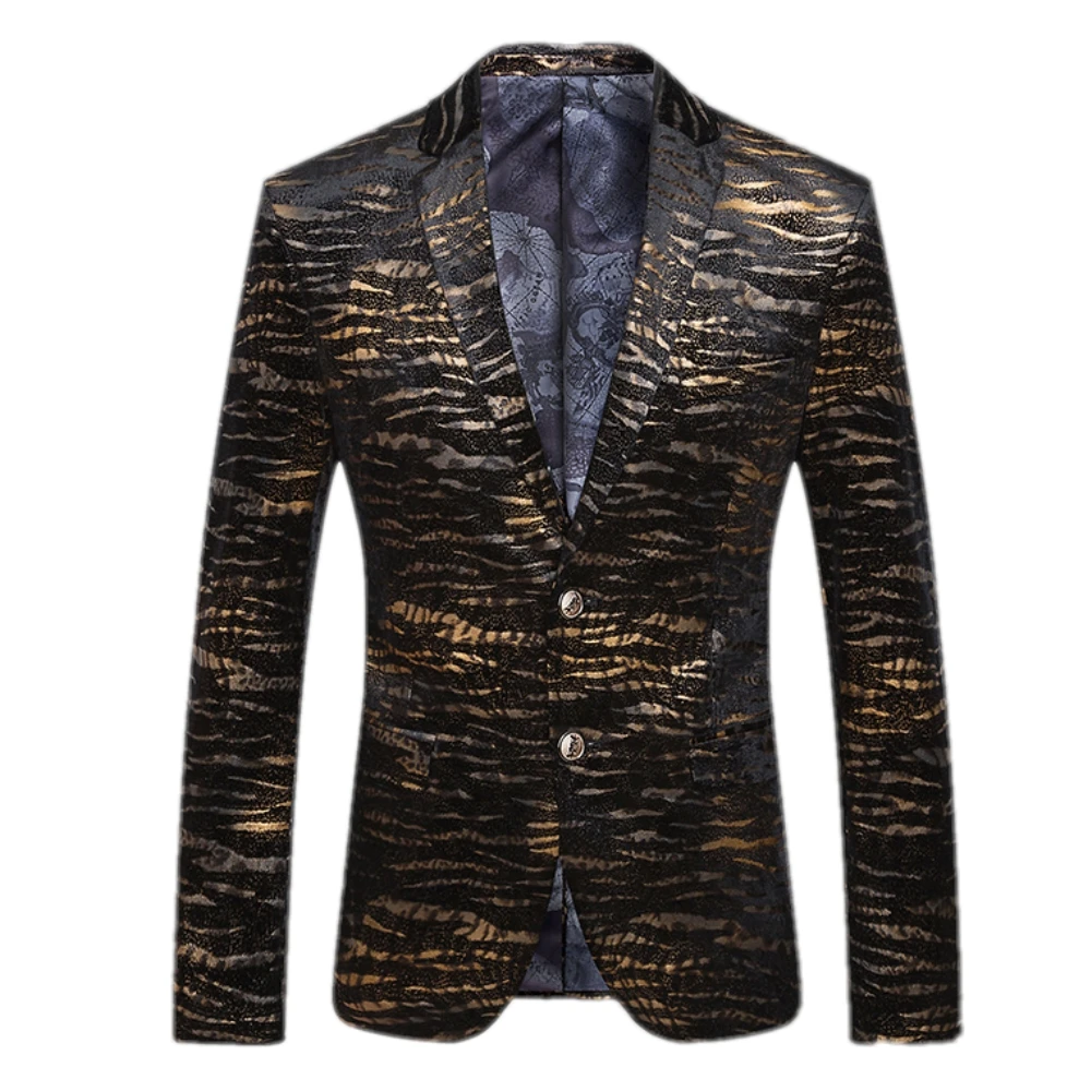 Formal suit for Men Leopard Printed Blazer Fashion suit Male blazers