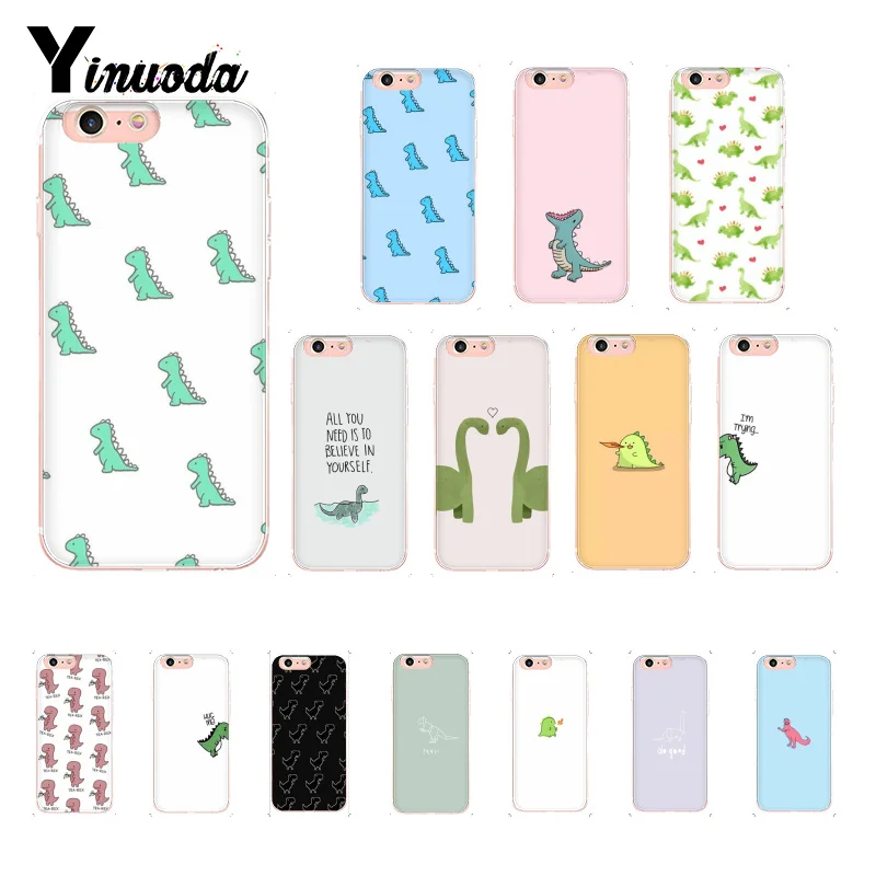 Милый мягкий чехол Yinuoda из ТПУ с рисунком маленького динозавра для телефона iPhone 8 7