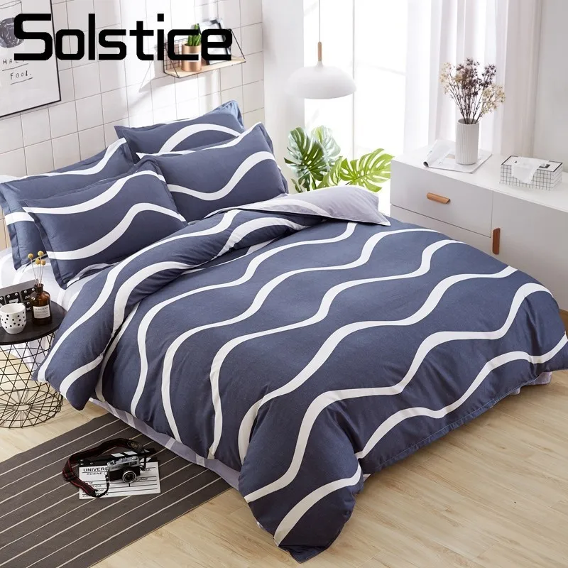 Solstice Home Textile Wavy Lines Bedding Sets 3/4Pcs Duvet Cover