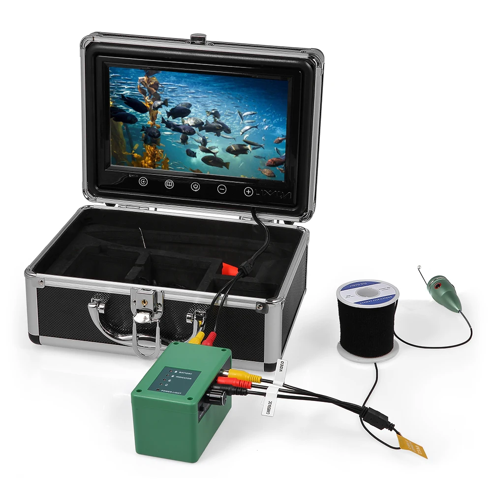 

Lixada 9 Inch LCD Underwater Monitor Fishing Camera Kit 6 LED Infrared Lamp Lights Fish Finder Camera 15M Cable EU/US Plug