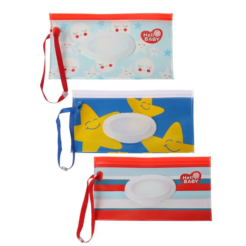 1Pc Clutch and Clean Wipes Carrying Case Wet Wipes Bag Clamshell Cosmetic Pouch Wipes Carrying Case Send At Random