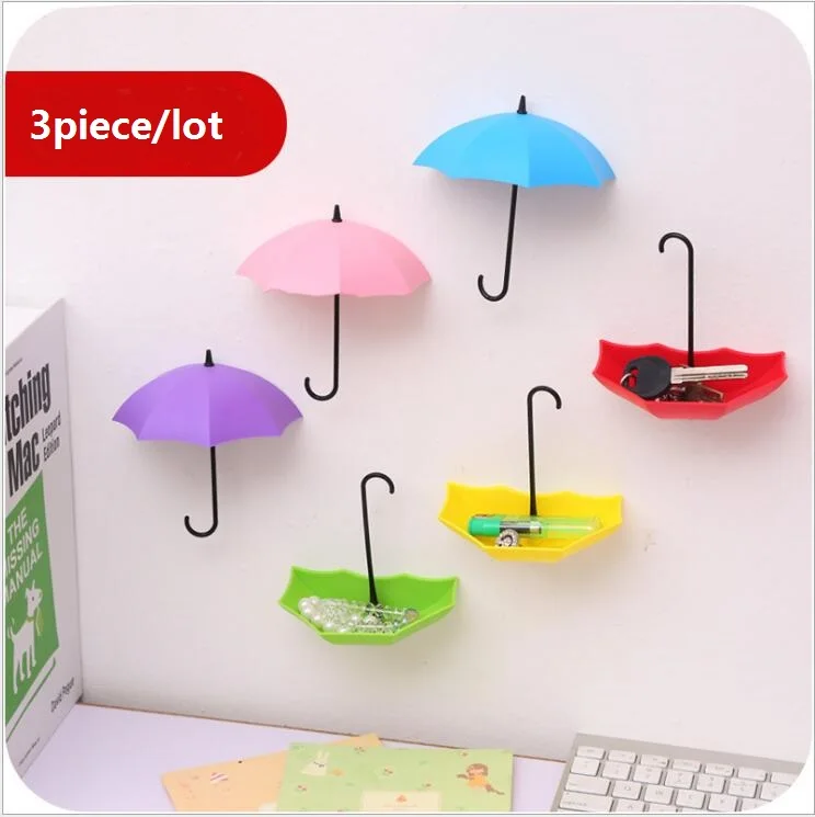 

Creative adhesive wall glue hook no nail umbrella shape hook for storage small items hook hanger decorative 3piece/lot