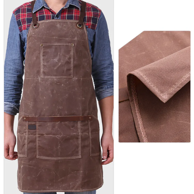 Waxed Canvas Apron Crossback Cotton Strap D95-7