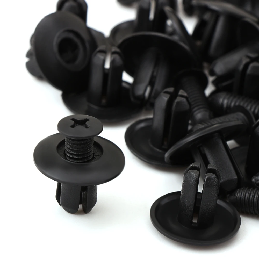 40 Pcs 8mm Hole Plastic Rivets Fastener Fender Bumper Push Pin Clips Black