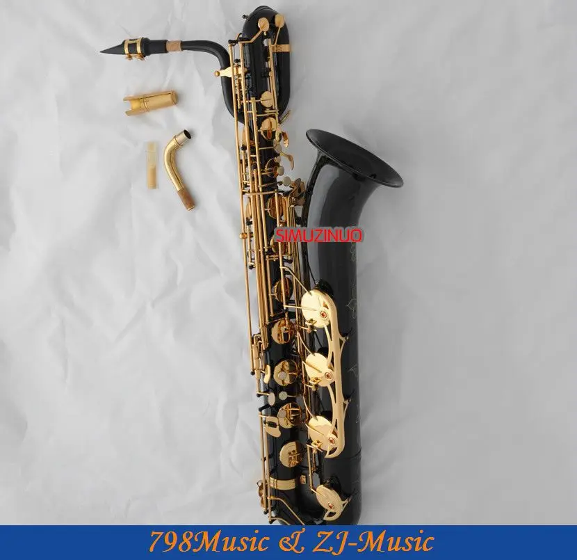 Support Professional Black and Lacquer Gold Baritone Saxophone Sax High