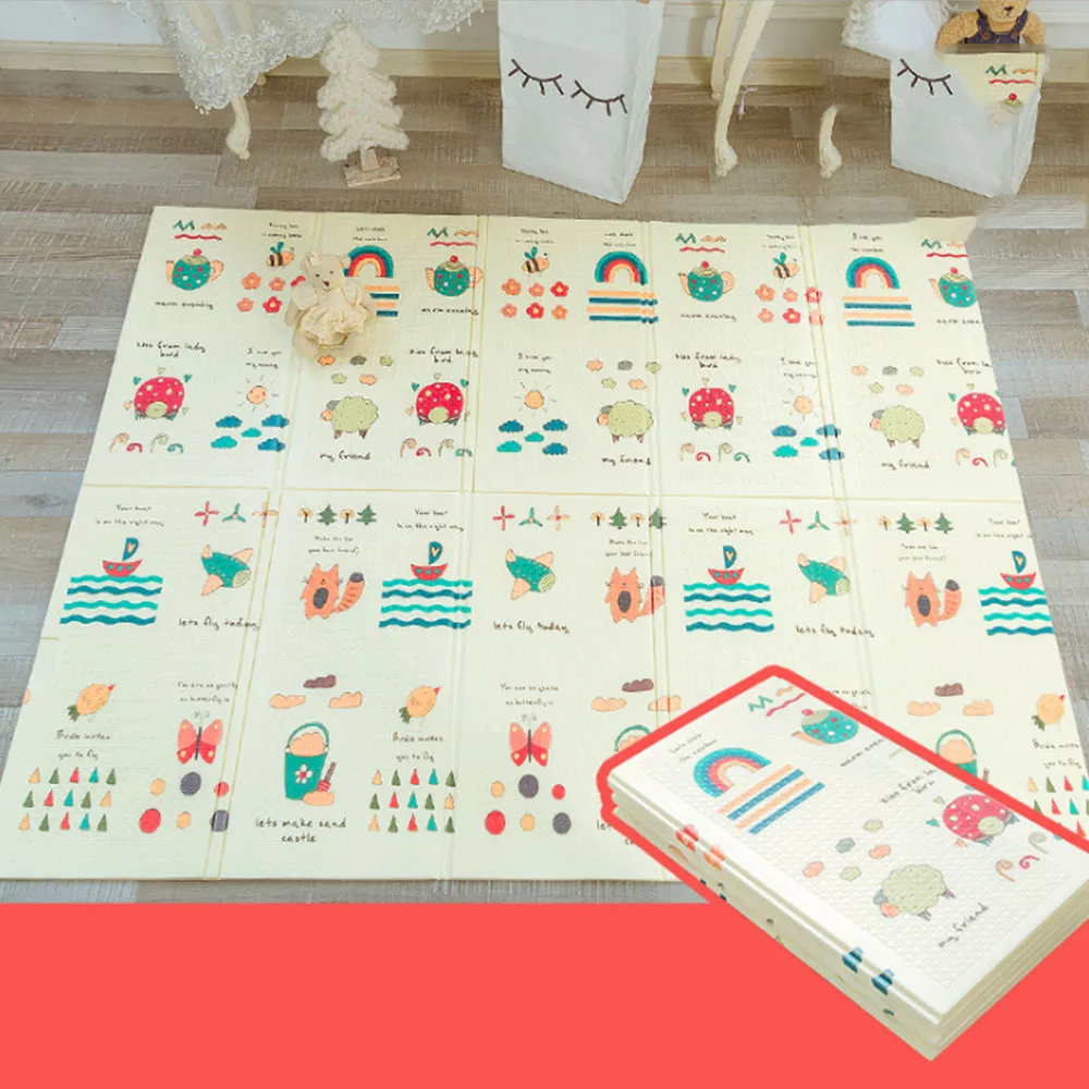 

200*150*1CM Split Joint Play Mat Foldable Cartoon Animal Forest Baby Crawling Pad Foam Pad XPE Environmental Tasteless Blanket