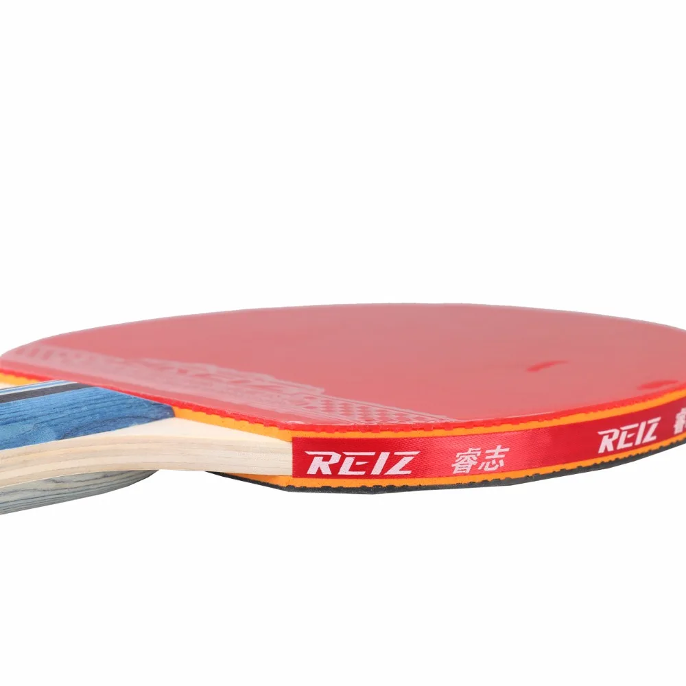 Короткая или длинная ручка Shake-hand Настольный Теннис Набор пинг-понг ракетка для настольного тенниса 1 звезда с чехлом красный и черный 2