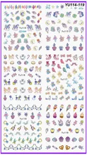

6 PACK/ LOT WATER DECAL NAIL ART NAIL TRANSFER STICKER JEWEL ICE CREAM BIRD SWAN YU114-119