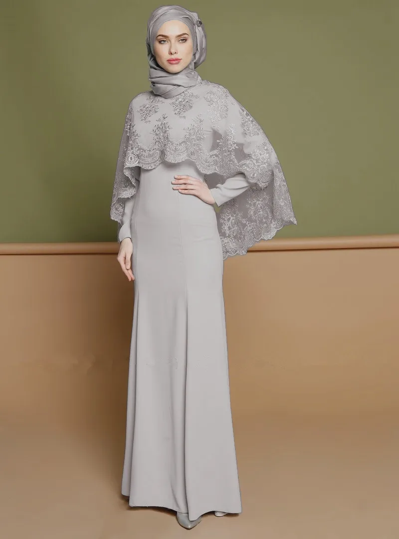 

2019 Women Muslim ABaya Dress 2 Pieces Set Elegant Women Club Party Dress Embroidery Flower Dubai Turkish Islamic Clothing