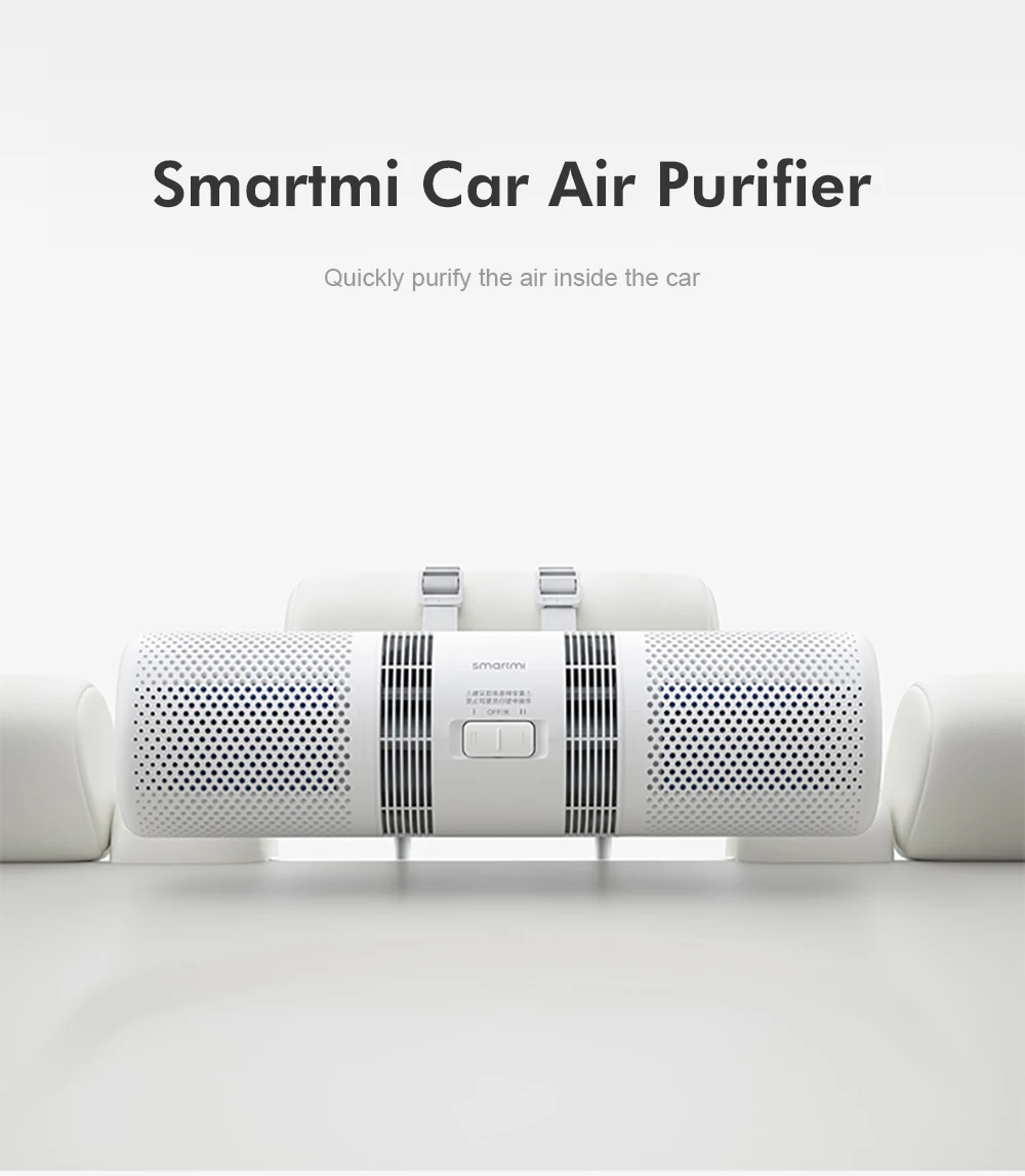 Xiaomi Smartmi автомобильный очиститель воздуха, освежитель воздуха, увлажнитель для здоровья, Очищающий PM 2,5, детектор, очиститель, двойной фильтр для автомобиля