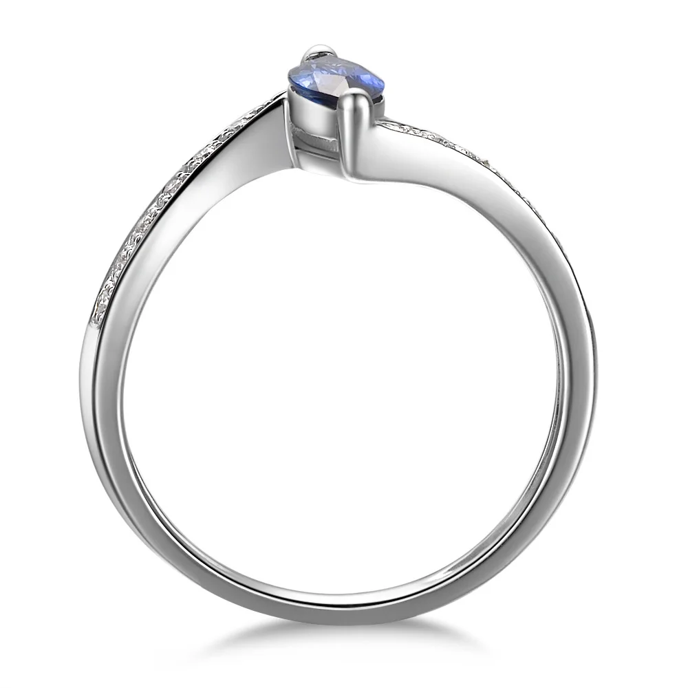 Классический Дизайн! GVBORI Природный сапфир кольцо драгоценный алмаз обручальное кольцо Ювелирные украшения подарок на День святого Валентина для влюбленных