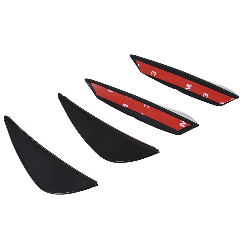 4 piezas de parachoques delantero del coche aletas de labio Canards divisor Kit de ajuste ABS parachoques delantero Spoiler piezas de Exterior del coche venta caliente