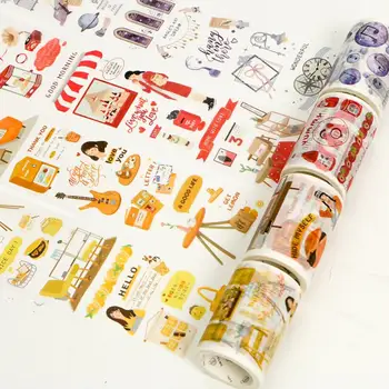 

6cm*5m Creative Watercolor Planner Travel Diary Washi Tape Adhesive Tape DIY Decorative Scrapbooking Sticker Label Masking Tape