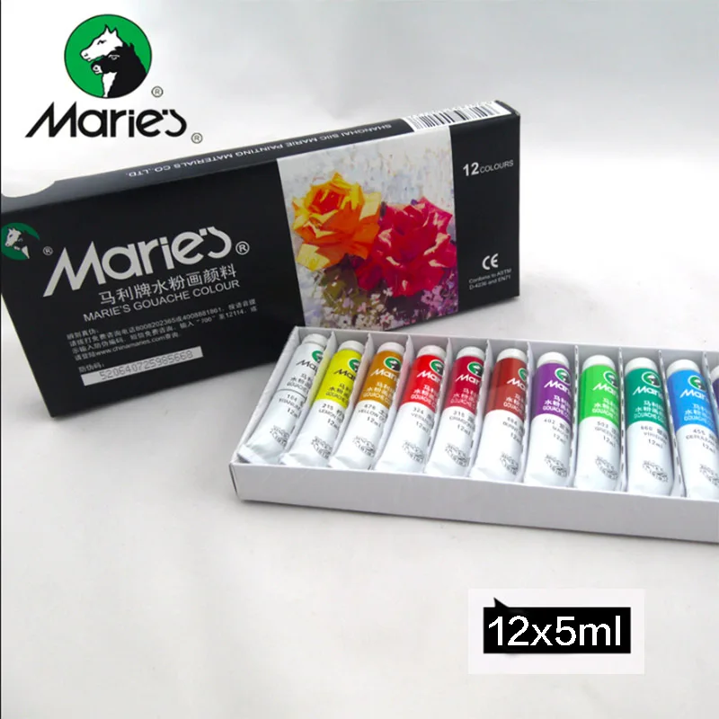 

12 Colors Tubes 5ml Paint Drawing Painting Watercolor Pigment Set With High Quality Supplies