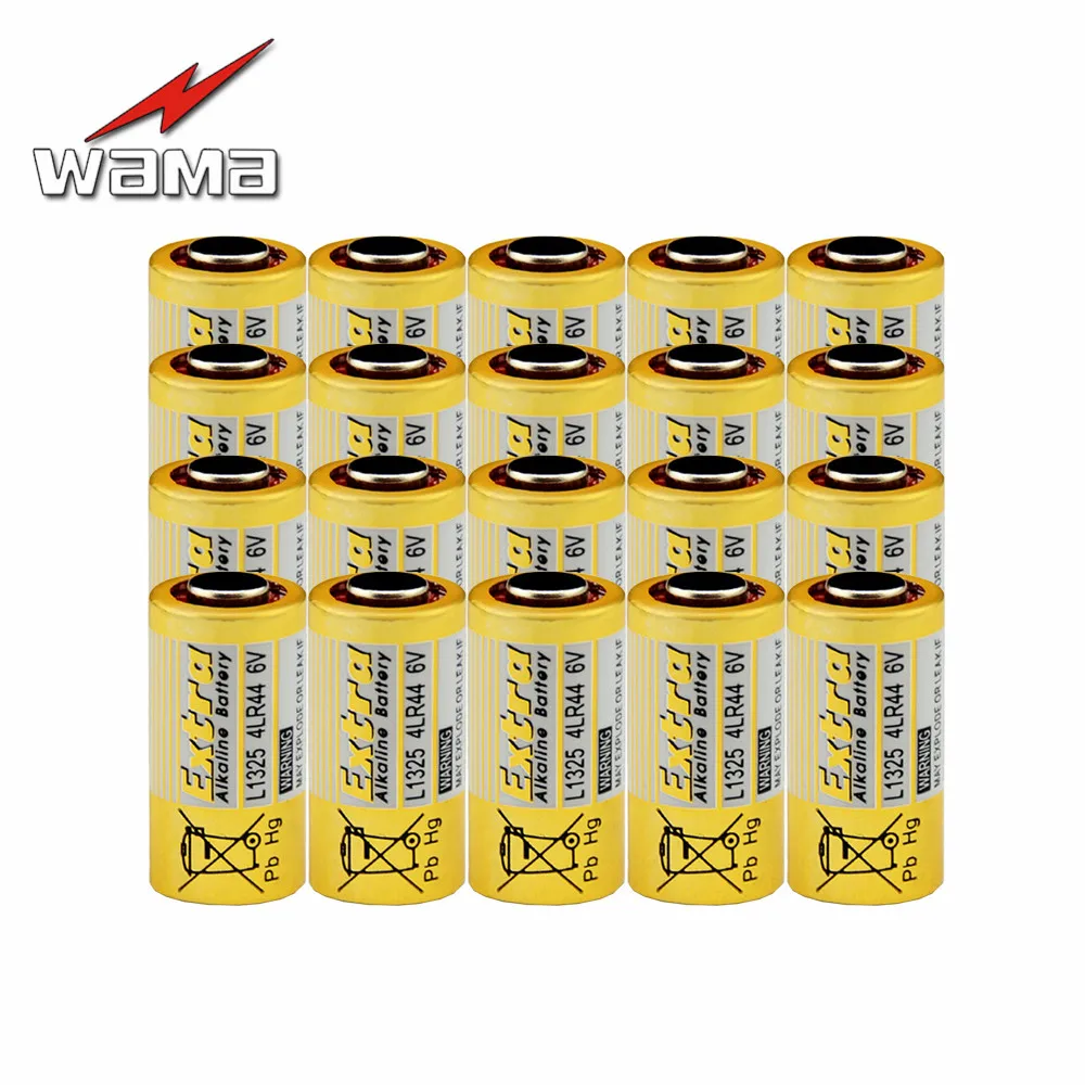 20pcs/lot Wama 6V 4LR44 Alkaline Primary Battery For Dog Collar Beauty
