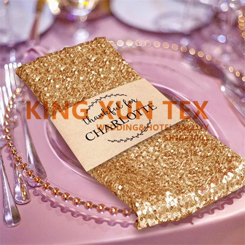 Gold Silver Sequin Table Napkin Table Cloth Napkins For Wedding Event Party Decoration