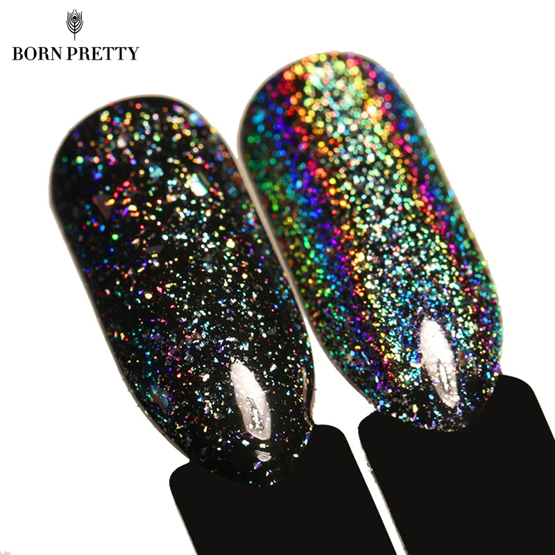 От BORN PRETTY-0,2 г/кор. галактика голой ногтей хлопья Bling красочная Лазерная Блестки для нейл Арта(искусство украшения ногтей) голографический блестящий порошок пайетками