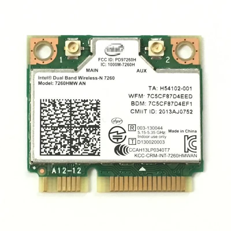 Двухдиапазонная беспроводная карта N 7260HMWAN 7260 7260hmw Wi Fi Bluetooth 4 0 для Intel miniPCI E 300