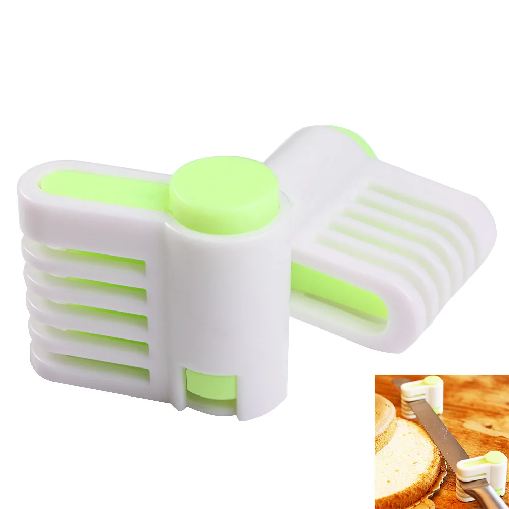 

New Arrival 2pcs/set 5 Layers DIY Cake Bread Cutter Leveler Slicer Cutting Fixator Kitchen Accessoires Bakeware Tool